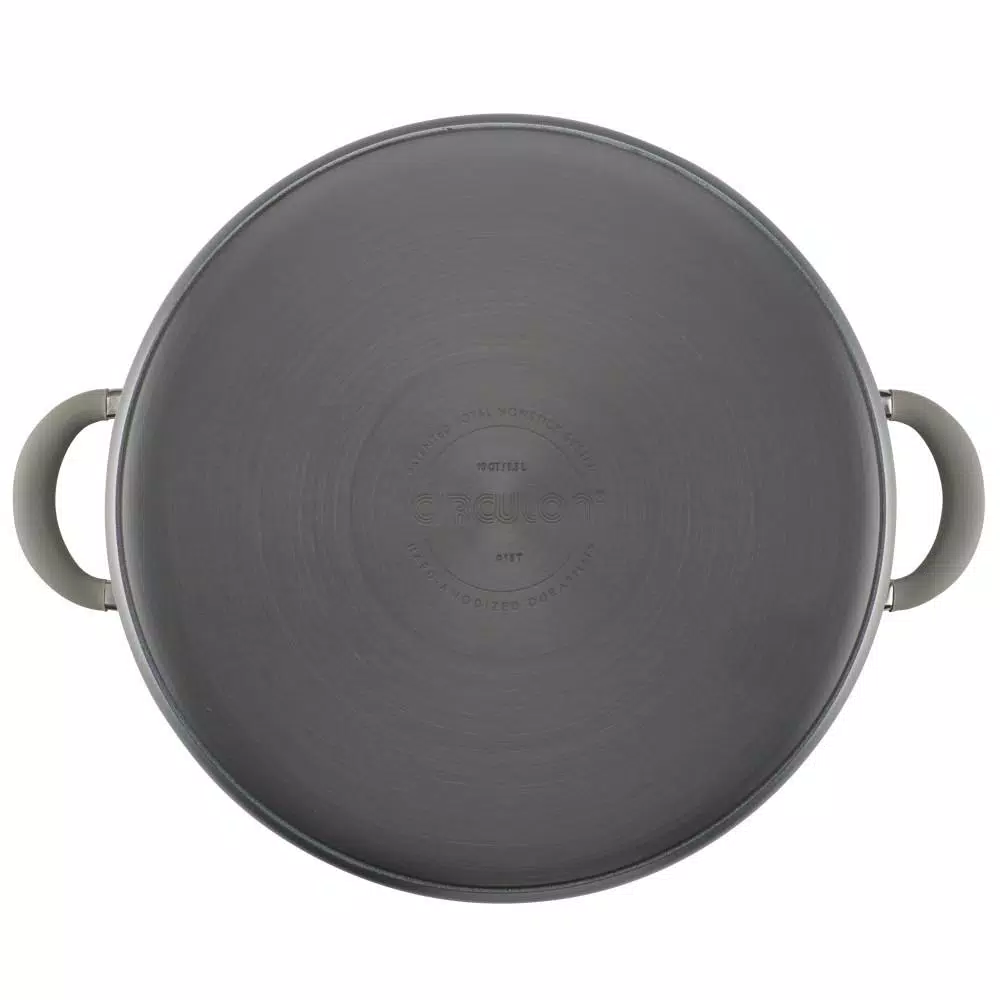 Cookware Circulon Elementum 10 Qt. Hard-Anodized Aluminum Nonstick Stock Pot In Oyster Gray With Glass Lid 5 Cookware Circulon Elementum 10 Qt. Hard-Anodized Aluminum Nonstick Stock Pot In Oyster Gray With Glass Lid - Image 3