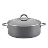 Cookware Circulon Radiance 7.5 Qt. Hard-Anodized Aluminum Nonstick Stock Pot In Gray With Glass Lid -Weston Shop circulon stock pots 83908 64 1000