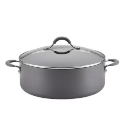 Cookware Circulon Radiance 7.5 Qt. Hard-Anodized Aluminum Nonstick Stock Pot In Gray With Glass Lid