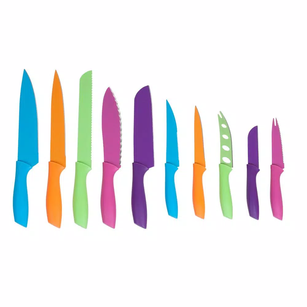 Cutlery Classic Cuisine 10-Piece Colorful Stainless Steel Culinary Knife Set With Magnetic Bar 5 Cutlery Classic Cuisine 10-Piece Colorful Stainless Steel Culinary Knife Set With Magnetic Bar - Image 3