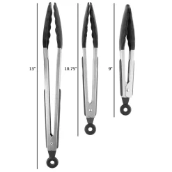 Alternative view of Kitchen Utensils Classic Cuisine Stainless Steel With Silicone Tips Kitchen Tong (Set Of 3)