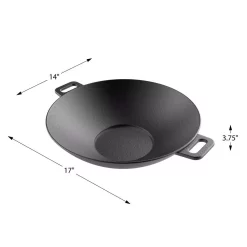 Cookware Classic Cuisine Cast Iron Wok With Handles -Weston Shop classic cuisine woks stir fry pans hw031086 44 1000