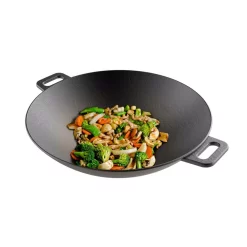 Cookware Classic Cuisine Cast Iron Wok With Handles -Weston Shop classic cuisine woks stir fry pans hw031086 c3 1000