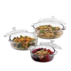 Bakeware Libbey Libbey Baker’s Basics 3-piece Glass Bake Set With 3 Covers