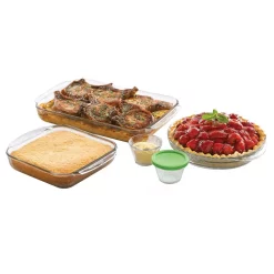 Libbey Baker’s Basics 7-Piece Glass Bakeware Set With 4 Lids