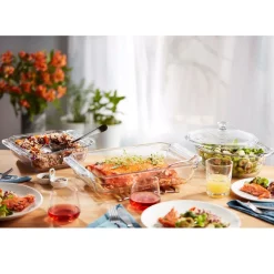 Alternative view of Bakeware Libbey Baker’s Premium 3-Piece Clear Glass Serving Dish Set With Cover