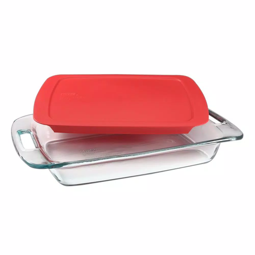 Bakeware Pyrex Easy Grab 3-qt Glass Baker With Red Lid 3 Bakeware Pyrex Easy Grab 3-qt Glass Baker With Red Lid