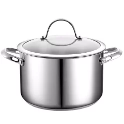 Cookware Cooks Standard Classic 6 Qt. Stainless Steel Stock Pot With Glass Lid