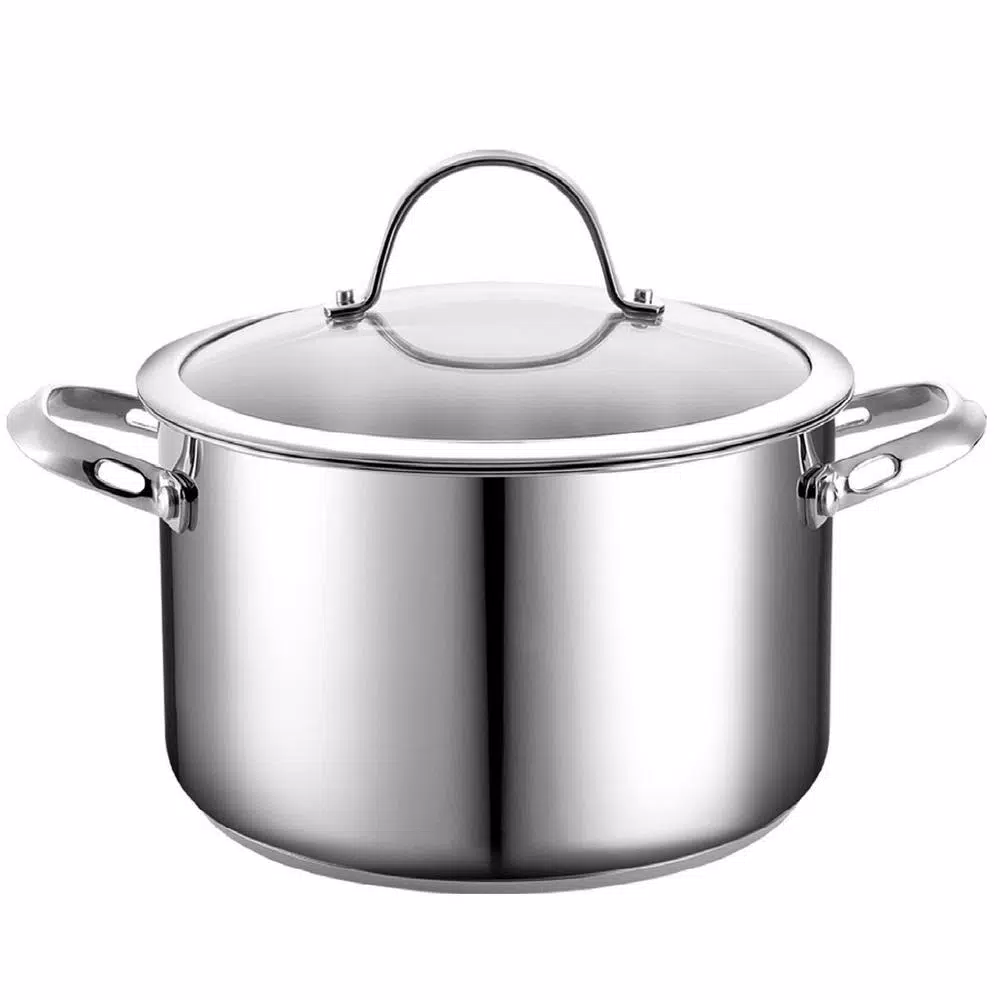 Cookware Cooks Standard Classic 6 Qt. Stainless Steel Stock Pot With Glass Lid