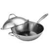 Cookware Cooks Standard 13 In. Multi-Ply Clad Stainless Steel Wok Stir Fry Pan With Dome Lid