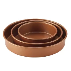 Bakeware Ayesha Curry 3-Piece Round Cake Pan Set, Copper