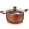 Cookware Better Chef 3 Qt. Round Aluminum Ceramic Nonstick Dutch Oven In Copper With Glass Lid