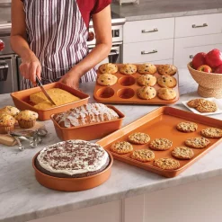 Bakeware Gotham Steel Ti-Ceramic Non-Stick Muffin Pan (12-Muffins Capacity) -Weston Shop copper gotham steel cupcake pans muffin pans 1388 c3 1000