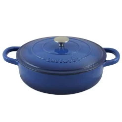 Cookware Crock-Pot Artisan 5 Qt. Enameled Cast Iron Round Braiser Pan With Self Basting Lid
