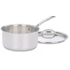 Cookware Cuisinart Chef’s Classic 3 Qt. Stainless Steel Sauce Pan With Glass Lid -Weston Shop cuisinart sauce pans 7193 20 64 1000