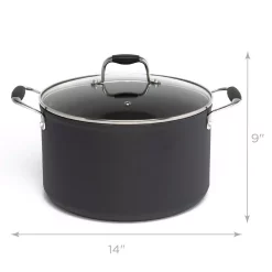 Cookware Ecolution Symphony 8 Qt. Aluminum Nonstick Stock Pot In Slate With Glass Lid 10 Cookware Ecolution Symphony 8 Qt. Aluminum Nonstick Stock Pot In Slate With Glass Lid -Weston Shop ecolution stock pots esse 4508 c3 1000