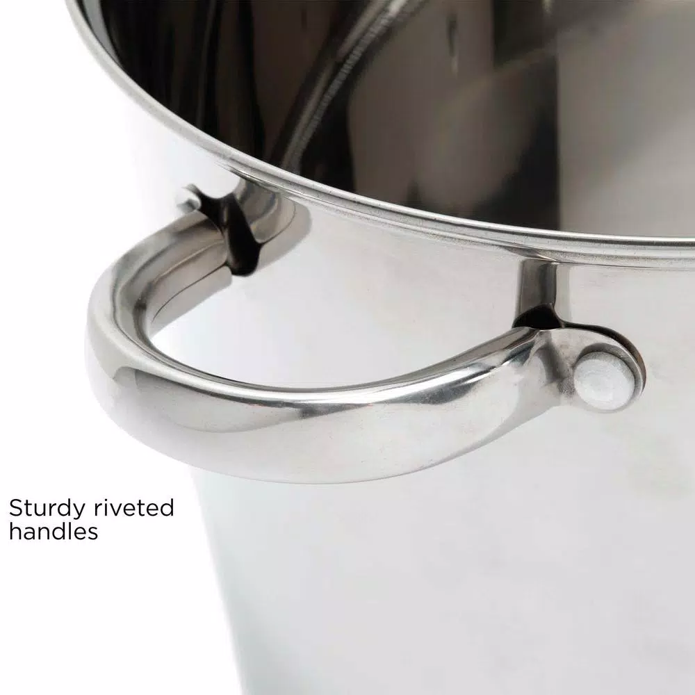 Cookware Ecolution Pure Intentions 12 Qt. Stainless Steel Stock Pot In Polished Stainless Steel With Glass Lid 6 Cookware Ecolution Pure Intentions 12 Qt. Stainless Steel Stock Pot In Polished Stainless Steel With Glass Lid - Image 4