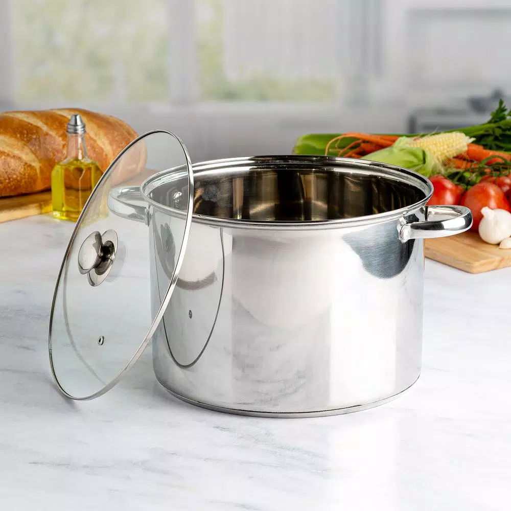 Cookware Ecolution Pure Intentions 12 Qt. Stainless Steel Stock Pot In Polished Stainless Steel With Glass Lid 3 Cookware Ecolution Pure Intentions 12 Qt. Stainless Steel Stock Pot In Polished Stainless Steel With Glass Lid