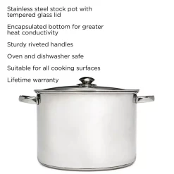 Cookware Ecolution Pure Intentions 12 Qt. Stainless Steel Stock Pot In Polished Stainless Steel With Glass Lid 9 Cookware Ecolution Pure Intentions 12 Qt. Stainless Steel Stock Pot In Polished Stainless Steel With Glass Lid -Weston Shop ecolution stock pots estl 4512 c3 1000