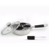 Cookware ExcelSteel 4-Cup 18/10 Stainless Egg Poacher With Silicone Grip