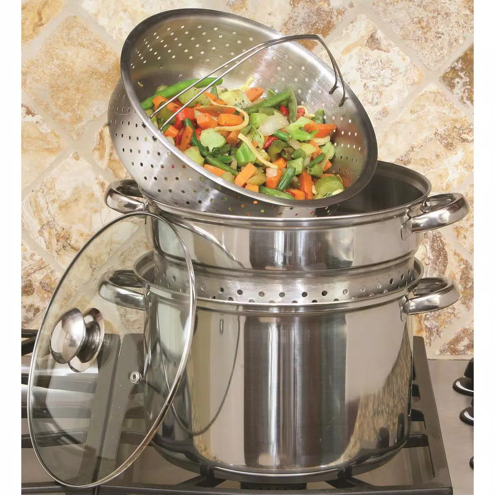 Cookware ExcelSteel 8 Qt. 4-Piece 18/10 Stainless Steel Multi-Cooker With Baskets And Lid 9 Cookware ExcelSteel 8 Qt. 4-Piece 18/10 Stainless Steel Multi-Cooker With Baskets And Lid - Image 7