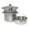 Cookware ExcelSteel 8 Qt. 4-Piece 18/10 Stainless Steel Multi-Cooker With Baskets And Lid 2 Cookware ExcelSteel 8 Qt. 4-Piece 18/10 Stainless Steel Multi-Cooker With Baskets And Lid -Weston Shop excelsteel stock pots 512 64 1000