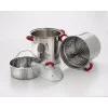 Cookware ExcelSteel 8 Qt. Stainless Steel Multi-Cooker Pasta Pot With Lid And Red Silicone Handles 2 Cookware ExcelSteel 8 Qt. Stainless Steel Multi-Cooker Pasta Pot With Lid And Red Silicone Handles -Weston Shop excelsteel stock pots 525 64 1000