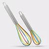 Kitchen Utensils ExcelSteel 8 In. And 10 In. Stainless Steel Tri-Color Whisk With Silicone (Set Of 2)