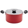 Cookware Farberware Neat Nest Space Saving 6 Qt. Aluminum Nonstick Sauce Pot In Red With Glass Lid 1 Cookware Farberware Neat Nest Space Saving 6 Qt. Aluminum Nonstick Sauce Pot In Red With Glass Lid -Weston Shop farberware sauce pans 20459 64 1000