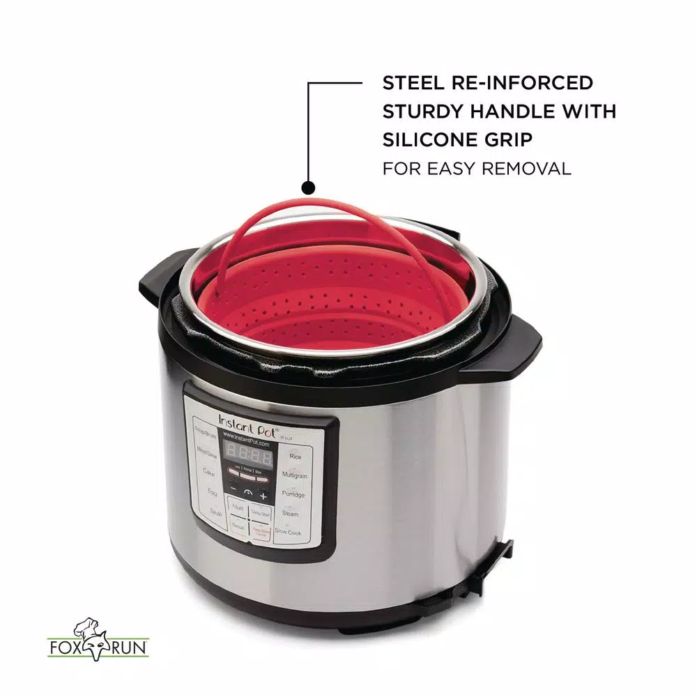 Cookware Fox Run 6 Qt. Red Collapsible Silicone Steamer Insert For Instant Pot 6 Cookware Fox Run 6 Qt. Red Collapsible Silicone Steamer Insert For Instant Pot - Image 4