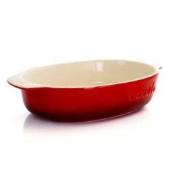 Bakeware Gibson 2.5 Qt. Red Stoneware Bake Pan