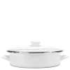 Cookware Golden Rabbit Enamelware 8 Qt. Porcelain-Coated Steel Saute Pan In Solid White With Glass Lid 2 Cookware Golden Rabbit Enamelware 8 Qt. Porcelain-Coated Steel Saute Pan In Solid White With Glass Lid -Weston Shop golden rabbit saute pans ww80 64 1000