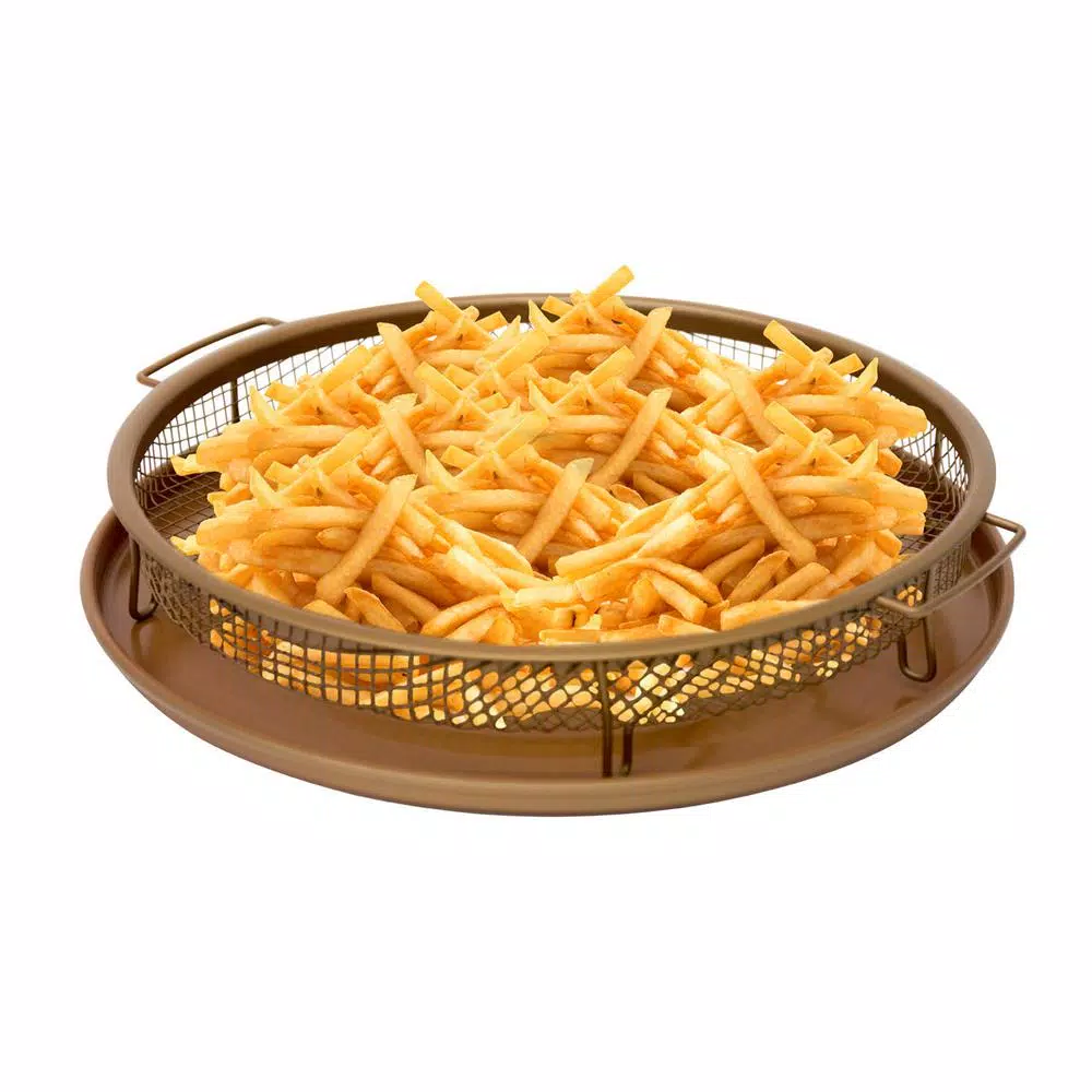 Bakeware Gotham Steel Non-Stick Ti-Ceramic Heat Circulating 12 In. Round Crisper Tray 5 Bakeware Gotham Steel Non-Stick Ti-Ceramic Heat Circulating 12 In. Round Crisper Tray - Image 3