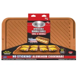 Cookware Gotham Steel 19.50 In. X 10.75 In. Ti-Ceramic Non-Stick Extra Large Reversible Double Grill 9 Cookware Gotham Steel 19.50 In. X 10.75 In. Ti-Ceramic Non-Stick Extra Large Reversible Double Grill -Weston Shop gotham steel griddles grill pans 1420 76 1000
