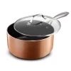 Cookware Gotham Steel 2.5 Qt. Copper Cast Textured Surface Aluminum Non-Stick Saucepan With Lid