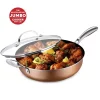 Cookware Gotham Steel 5.5 Qt. Aluminum Cast Textured Coating Non-Stick Deep Saute Pan With Glass Lid And Helper Handle 2 Cookware Gotham Steel 5.5 Qt. Aluminum Cast Textured Coating Non-Stick Deep Saute Pan With Glass Lid And Helper Handle -Weston Shop gotham steel saute pans 7101 64 1000