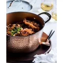 Cookware Gotham Steel Hammered Copper 5 Qt. Aluminum Non-Stick Stock Pot With Glass Lid -Weston Shop gotham steel stock pots 2690 c3 1000