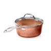 Cookware Gotham Steel Hammered Copper 2.5 Qt. Aluminum Non-Stick Stock Pot With Glass Lid 2 Cookware Gotham Steel Hammered Copper 2.5 Qt. Aluminum Non-Stick Stock Pot With Glass Lid -Weston Shop gotham steel stock pots 2695 64 1000