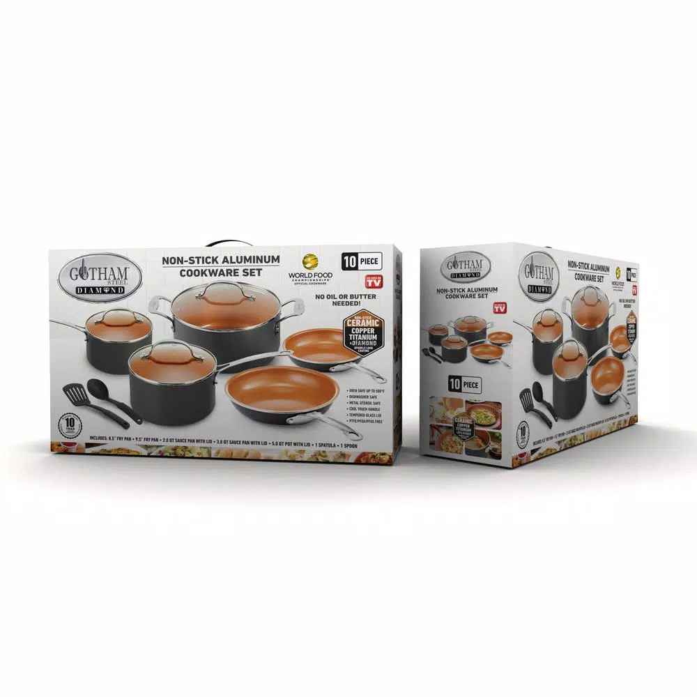 Gotham Steel 10-Piece Ti-Ceramic Nonstick Coating Cookware Set With Utensils 5 Gotham Steel 10-Piece Ti-Ceramic Nonstick Coating Cookware Set With Utensils - Image 3