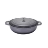 Bakeware AMERCOOK LA PLURIEL 3 Qt. Round Enameled Cast Iron Casserole Pan In Gray With Lid 1 Bakeware AMERCOOK LA PLURIEL 3 Qt. Round Enameled Cast Iron Casserole Pan In Gray With Lid -Weston Shop gray amercook casserole dishes ac 0530g 64 1000