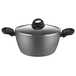 Bakeware AMERCOOK Lava Stone 3.5 Qt. Aluminum Nonstick Casserole Dish In Gray With Glass Lid