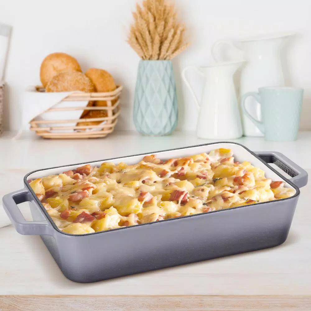Cookware AMERCOOK LA PLURIEL 11.8 In. Cast Iron Roasting Pan In Gray 7 Cookware AMERCOOK LA PLURIEL 11.8 In. Cast Iron Roasting Pan In Gray - Image 5