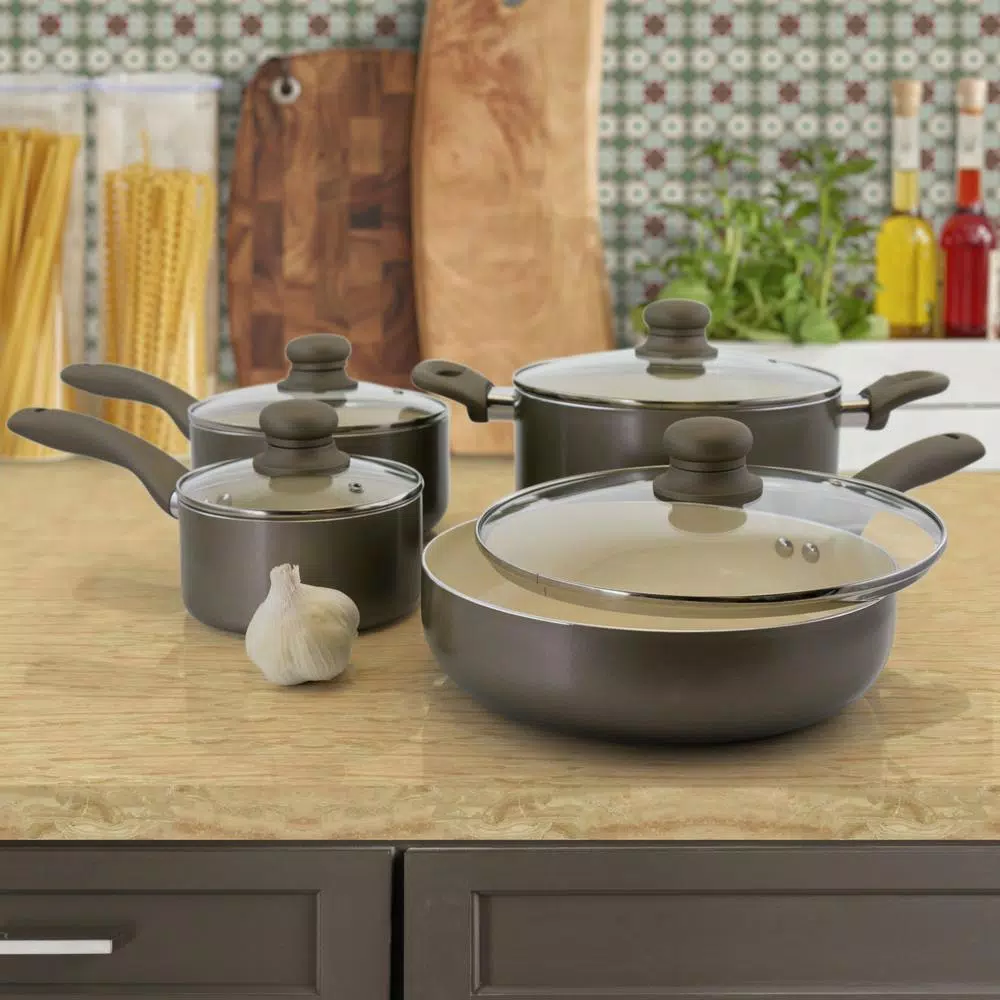 Oster Newcrest 8-Piece Aluminum Nonstick Cookware Set In Gray 7 Oster Newcrest 8-Piece Aluminum Nonstick Cookware Set In Gray - Image 5