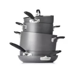 OXO Good Grips 10-Piece Hard-Anodized Aluminum Nonstick Cookware Set In Gray -Weston Shop gray oxo cookware sets cc002667 001 4f 1000