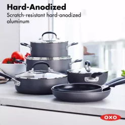 Alternative view of OXO Good Grips 10-Piece Hard-Anodized Aluminum Nonstick Cookware Set In Gray