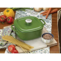 Alternative view of Bakeware Bayou Classic 4 Qt. Enameled Cypress Green Covered Casserole Dish