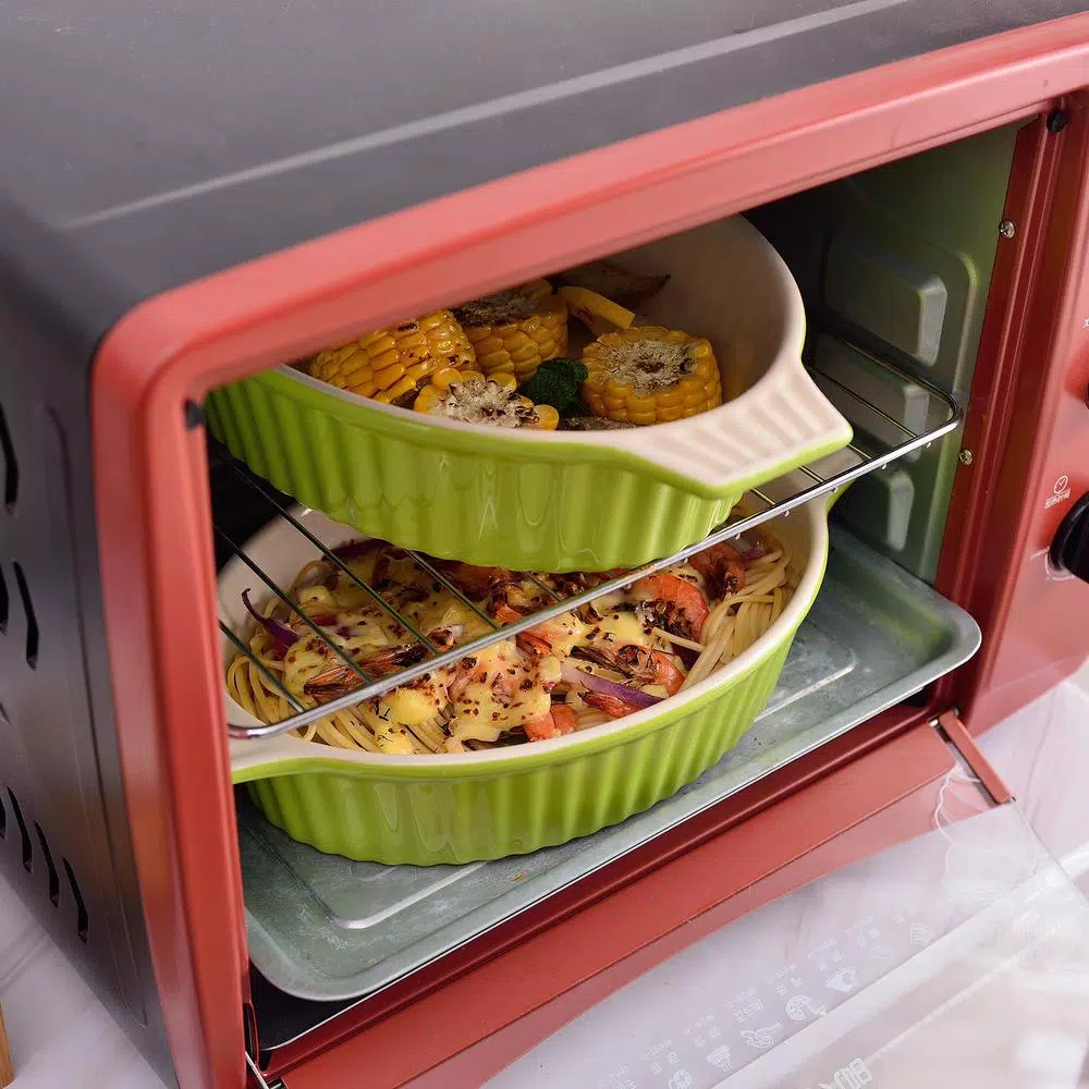 MALACASA 2-Piece Oval Green Porcelain Bakeware Set 12.75 In. And 14.5 In. Baking Pans 10 MALACASA 2-Piece Oval Green Porcelain Bakeware Set 12.75 In. And 14.5 In. Baking Pans - Image 8