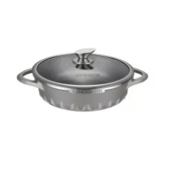 Bakeware AMERCOOK 11 In. Artmartin Sauce Pan And Glass Lid Non-Stick Ceramic Coated Pot, Induction Bottom