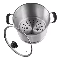 Cookware IMUSA Mexicana 20 Qt. Aluminum Stovetop Steamer With Glass Lid -Weston Shop imusa stock pots mexicana 420 4f 1000