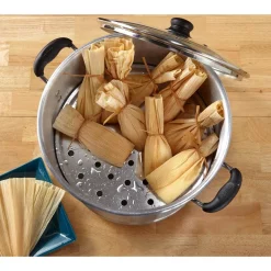 Cookware IMUSA Mexicana 20 Qt. Aluminum Stovetop Steamer With Glass Lid -Weston Shop imusa stock pots mexicana 420 76 1000